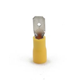 Opschuifcontact mannelijk - 6,3x0,8mm Geel - 10 stuks 