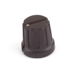 Draaiknop - 16 x 14mm - Zwart - Montage met vijsje