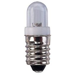 Ledlamp - E10-socket - 12VDC - Wit - Ø9.5 x 28mm 