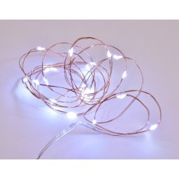 Ledslinger met 20 leds op batterijvoeding - Wit - 2 meter - Met USB-aansluiting