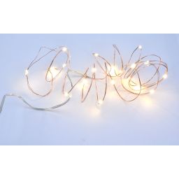 Ledslinger met 20 leds op batterijvoeding - Warm Wit - 2 meter - Met USB aansluiting 
