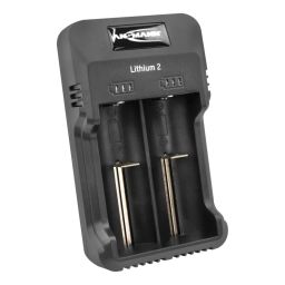 Lader voor 1 of 2 Lithium Ion of NiMH batterijen van 3,6V, 3,7V of 1,2V 