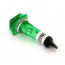 Neon signaallamp 16x13mm 220V Groen 