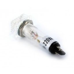 Neon signaallamp 16x13mm 220V Wit 