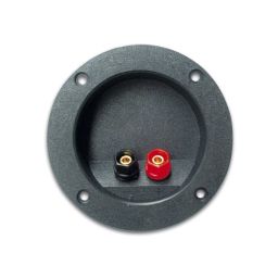 Connecteur pour haut-parleur - Rond - Plaqué or - Rouge/Noir 