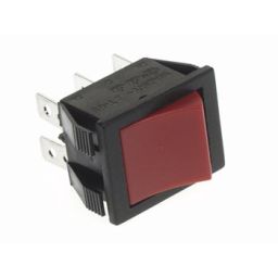 Toestelschakelaar Dubbelpolig ON-ON rood 16A/250VAC 
