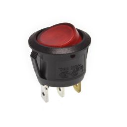 Enkelpolige ronde schakelaar ON-OFF 6A/250VAC Rood 