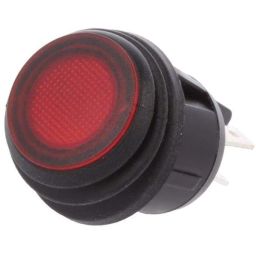 Verlichte rockerschakelaar - rood 230V met beschermingskap 