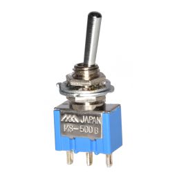 MS-500B -Toggle Switch Enkelpolig ON-(ON) 6A - 125V / 3A -250V   