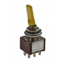 MS-500HY Toggle Switch Geel - Dubbelpolig  ON-OFF-ON 6A-125V / 3A-250V