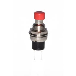 Drukknop Normaal Gesloten ON-(OFF) 1A/125VAC Rood 