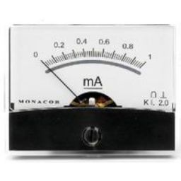 Analoge kwaliteitspaneelmeter 1mA DC / 60 x 47mm 