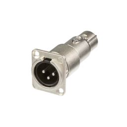 XLR male-female feedthrough adapter for panel mount