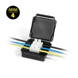Waterdichte aansluitbox NANO zwart 4mm² 52x53x29mm - IPX8 - 1st 