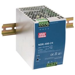 Compacte Industriële voeding DIN-RAIL Meanwell 24V 480W. 