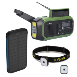Emergency Bundel PRO met DAB noodradio, Powerbank 10000mAh & hoofdlamp 200lm - Noodpakket 