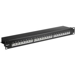 19" Cat6 Patch Panel (1HE) met 24x CAT 6 UTP jacks 