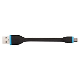 Laad- en synchronisatiekabel - micro USB 5-polig - omkeerbaar - zeer flexibel - 12 cm - zwart 