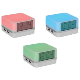 USB Hub met digitale klok en sfeerlamp - Met 4 USB 2.0 poorten 