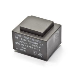 Printtransformator 10VA - 2x9V - 2x555mA - PT481802 