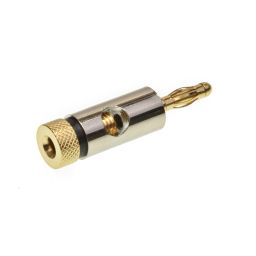 Banaanstekker voor op kabel - Zwart - 4mm - audio 