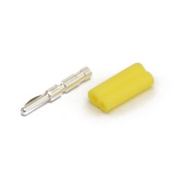 Banaanstekker - 2mm - Geel - Stapelbaar  Voor op kabel - Te solderen