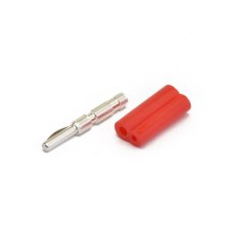 Banaanstekker - 2mm - Rood - Stapelbaar  Voor op kabel - Te solderen