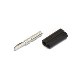 Banaanstekker - 2mm - Zwart - Stapelbaar  Voor op kabel - Te solderen