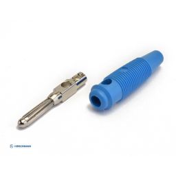 B113 Banaanstekker Blauw 4mm Met schroefaansluiting - Voor op kabel - Hirschmann 