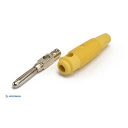 Fiche banane - Jaune - 4mm - Pour câble - Hirschmann