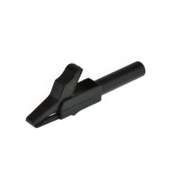 Crocodile clip with 4mm socket black 