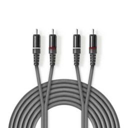 2 x cinch mannelijk <-> 2 x cinch mannelijk - 1,5 meter 