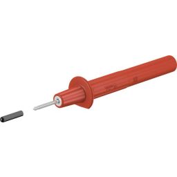 Test clip with socket for 4mm banana plug - Red - Staubli 