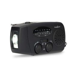 Emergency radio with AM/FM - With batteries, hand crank and power bank 
