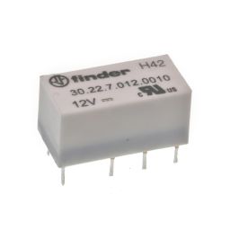 Dubbelpolig miniatuurrelais 12V 2A 16mA 720ohm DPDT 