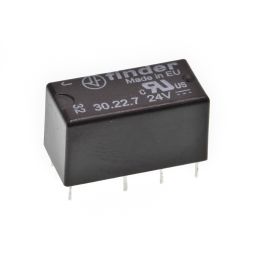 Dubbelpolig miniatuurrelais 24V 2A 8,3mA 2,8kohm DPDT 