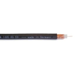 Cable coaxial RG59  75 ohm noir. 5,8mm diamètre. 