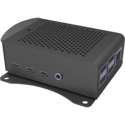 Aluminium behuizing Raspberry Pi 4 B - zwart 
