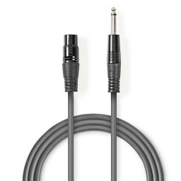 XLR vrouwelijk <-> 6,3mm mono male  - 5 meter 