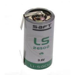 SAFT C Lithium 3,6V - 7700mAh 26 x 50mm - Met soldeerlippen 