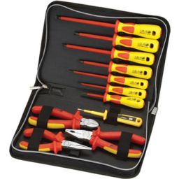 Set van geïsoleerde schroevendraaiers en tangen 