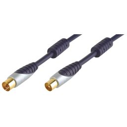 120 dB Coaxkabel Coax Male (IEC) - Coax Female (IEC) - 1 meter - Blauw 