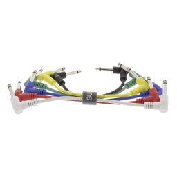 6,3mm mono jack mannelijk 90° <-> 6,3mm mono jack mannelijk 90° - 30cm - 6 stuks 