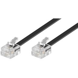 RJ11 (4/6) verlengsnoer - 2x RJ11 mannelijk - 10 meter - Zwart
