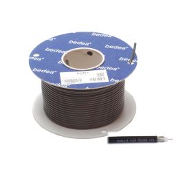 TV coaxkabel zwart 75 ohm soepel 6,5mm diameter verliesarm 100m