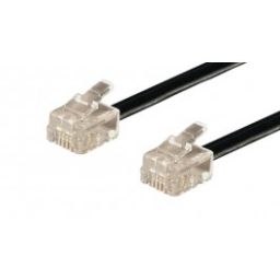 Telephone cable 6/6 3m black