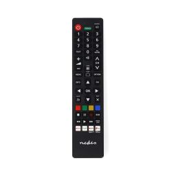 Vervangende afstandsbediening Nedis voor Panasonic en Sharp TV - voorgeprogrammeerd infrarood met streamingknoppen zwart