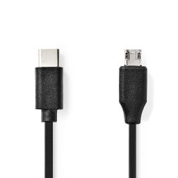 USB 2.0 micro plug (type B) <-> USB-C  - 1 meter 