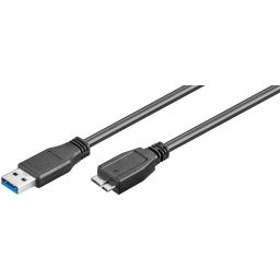 USB 3.0 1,8m SuperSpeed cable 3.0 plug (type A) > USB 3.0 micro plug (type B) 1m8