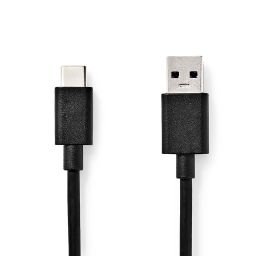 USB-A naar USB-C 3.2 - 5Gbps - 2m - Zwart 